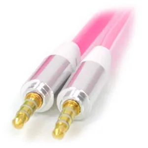 Astrotek Stereo 3.5mm Flat Cable Male to Male 1m Pink