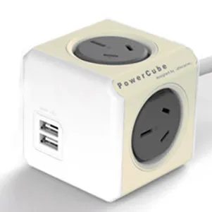 Allocacoc PowerCube Extended USB 1.5m Grey/Beige