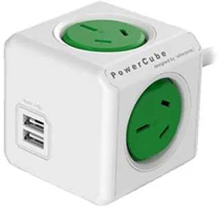 Allocacoc PowerCube with USB 1.5M Green