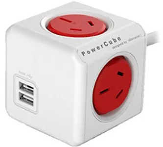 Allocacoc PowerCube with USB 1.5m Red