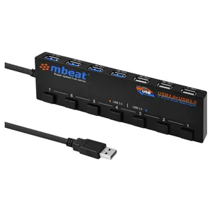 mbeat 7 Port USB 3.0 Powered Hub with Switches