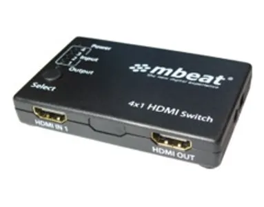 mbeat 4 Port Powered HDMI Switch with Remote Control