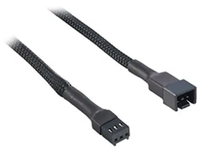 CableMod Single Sleeve 3-Pin Fan Extension Black 90cm