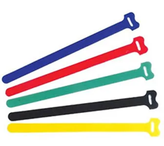 Pros Kit Hook And Loop Cable Tie 8in Assorted Colours 15pcs