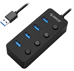 Orico 4 Port USB 3.0 Portable Hub with Power Switch