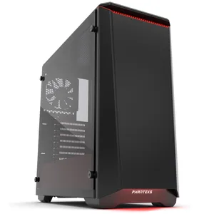 Phanteks Eclipse P400S Tempered Glass Black Red