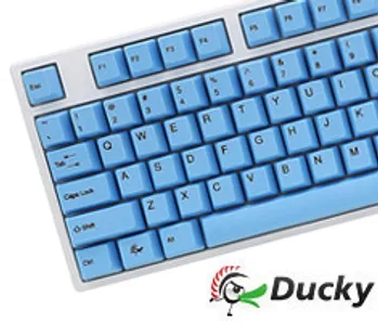 Ducky One Blue PBT Keys Mech Keyboard Cherry Red White Frame