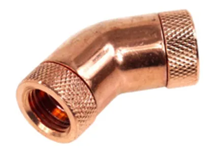 Alphacool Angled Adaptor 45 degree G1/4 F-F Shiny Copper