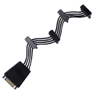 SilverStone 4 Way SATA Power Splitter Cable Black