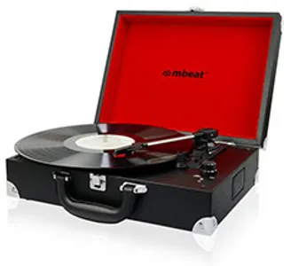 mbeat Retro Black Briefcase Styled USB Turntable Recorder